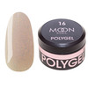 Изображение  Moon Full Poly Gel №16 полигель для наращивания ногтей Белый Шоколад с шиммером, 15 мл, Объем (мл, г): 15, Цвет: 16