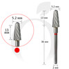 Изображение  Фреза твердосплавная конус красная 5.2 мм, рабочая часть 13 мм
