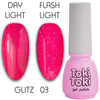 Изображение  Гель-лак Toki-Toki Glitz GZ03 неоновый розовый, 5 мл, Объем (мл, г): 5, Цвет: 03