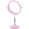 Зображення  Косметичне дзеркало на підставці 8125-5 двостороннє кругле Ø14 см, рожеве