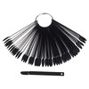 Зображення  Палітра - віяло на кільці (50 типс, 12.3 см) "Міндаль" для демонстрації гель-лаків та дизайнів. Чорний