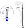 Зображення  Фреза алмазна сфера синя, діаметр 2.7 мм (A10)