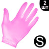 Зображення  Рукавички нітрилові неопудрені рожеві 2 шт, S