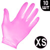 Изображение  Перчатки нитриловые неопудренные розовые 10 шт, XS