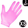 Зображення  Рукавички нітрилові неопудрені рожеві 2 шт, XS