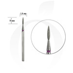 Зображення  Фреза алмазна Staleks FA11R016 / 8, полум'я гостре червона діаметр 1,6 мм, робоча частина 8 мм