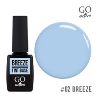 Изображение  База цветная GO Active Tint Base 02 Breeze, пастельно-голубой, 10 мл, Объем (мл, г): 10, Цвет: 02