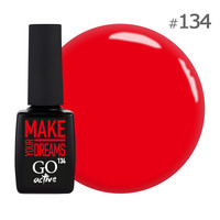 Изображение  Гель-лак GO Active 134 Make Your Dreams сочный красный, 10 мл, Объем (мл, г): 10, Цвет: 134