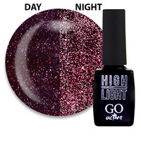 Изображение  Гель-лак GO Active High Light 09 виноградное бордо, светоотражающий, 10 мл, Объем (мл, г): 10, Цвет: 09