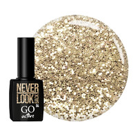 Зображення  Гель-лак GO Active 004 Never Look Back світло-золоті блискітки, 10 мл, Об'єм (мл, г): 10, Колір: 004