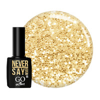 Зображення  Гель-лак GO Active 005 Never say never золоті блискітки, 10 мл, Об'єм (мл, г): 10, Колір: 005
