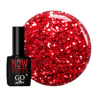Зображення  Гель-лак GO Active 011 Now or Never червоно-теракотовий з червоними шиммерами, 10 мл, Об'єм (мл, г): 10, Колір: 011