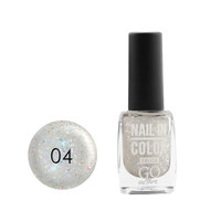 Зображення  Лак для нігтів Go Active Nail in Color 004 кольорові блискітки на прозорій основі, 10 мл, Об'єм (мл, г): 10, Колір: 004
