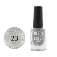 Зображення  Лак для нігтів Go Active Nail in Color 023 кольорові мікроблискітки на прозорій основі, 10 мл, Об'єм (мл, г): 10, Колір: 023