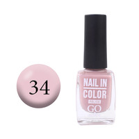 Зображення  Лак для нігтів Go Active Nail in Color 034, приглушений лілово-рожевий, 10 мл., Об'єм (мл, г): 10, Колір: 034