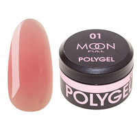 Изображение  Moon Full Poly Gel №01 полигель для наращивания ногтей Розовая Орхидея, 15 мл, Объем (мл, г): 15, Цвет: 01