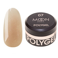 Изображение  Moon Full Poly Gel №07 полигель для наращивания ногтей Молочная Бронза с шиммером, 15 мл, Объем (мл, г): 15, Цвет: 07