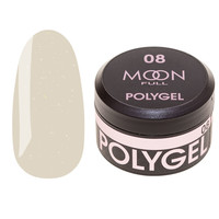 Изображение  Moon Full Poly Gel №08 полигель для наращивания ногтей Нюдовый з шиммером, 15 мл, Объем (мл, г): 15, Цвет: 08