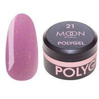 Изображение  Moon Full Poly Gel №21 полигель для наращивания ногтей Розовая Барби с шиммером, 15 мл, Объем (мл, г): 15, Цвет: 21