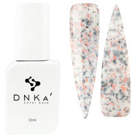 Изображение  База цветная DNKa Cover №048 Chic Мраморный бело-молчный с черными частицами и частицами потальи, 12 мл, Объем (мл, г): 12, Цвет: 048