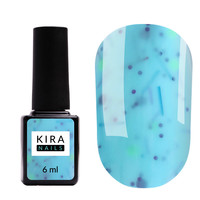 Зображення  Kira Nails Lollypop Base №006 (блакитний з різнокольоровими пластівцями), 6 мл, Об'єм (мл, г): 6, Колір: 006