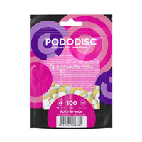 Изображение  Сменные файлы белые для педикюрного диска на мягкой основе 100 грит STALEKS PRO PODODISC XS 50 шт PDFS-10-100w