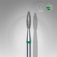 Изображение  Фреза алмазная STALEKS PRO пламя зеленая диаметр 2,1 мм / рабочая часть 8 мм