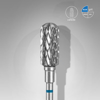 Изображение  Фреза твердосплавная STALEKS PRO цилиндр закругленный безопасный синяя диаметр 6 мм / рабочая часть 14 мм