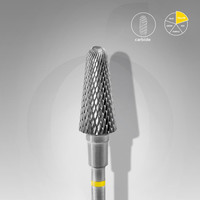 Изображение  Фреза твердосплавная STALEKS PRO усеченный конус жёлтая, диаметр 6 мм / рабочая часть 14 мм