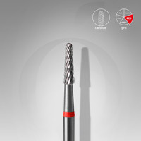 Изображение  Фреза твердосплавная STALEKS PRO конус красная, диаметр 2.3 мм / рабочая часть 8 мм