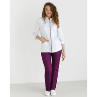 Зображення  Жіночий костюм жіночий Сакура білий-фіолетовий р. 40, "БІЛИЙ ХАЛАТ" 124-346-678, Розмір: 40, Цвет: білий-фіолетовий