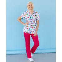 Зображення  Медичний костюм з принтом жіночий Топаз Cats colored р. 42, "БІЛИЙ ХАЛАТ" 138-337-569, Розмір: 42, Цвет: cats colored