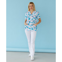 Зображення  Медичний костюм з принтом жіночий Топаз Teeth smile р. 42, "БІЛИЙ ХАЛАТ" 138-324-626, Розмір: 42, Цвет: teeth smile