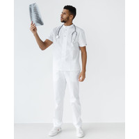 Зображення  Медичний костюм чоловічий Бостон білий р. 56, "БІЛИЙ ХАЛАТ" 129-324-679, Розмір: 56, Цвет: білий