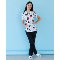 Зображення  Медичний костюм з принтом жіночий Топаз міккі чорний р. 40, "БІЛИЙ ХАЛАТ" 137-321-773, Розмір: 40, Цвет: міккі чорний