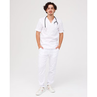 Изображение  Медицинский костюм мужской Марсель белый р. 52, "БЕЛЫЙ ХАЛАТ" 353-324-708, Размер: 52, Цвет: белый