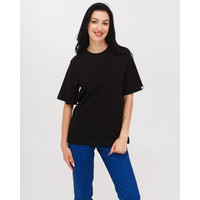 Изображение  Медицинская футболка-реглан женская черная р. XL, "БЕЛЫЙ ХАЛАТ" 348-321-798, Размер: XL, Цвет: черный