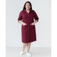 Изображение  Медицинский халат женский Софи марсала +SIZE р. 50, "БЕЛЫЙ ХАЛАТ" 306-326-677, Размер: 50, Цвет: марсала