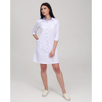 Изображение  Медицинский халат женский Манхэттен белый-голубой р. 42, "БЕЛЫЙ ХАЛАТ" 157-372-679, Размер: 42, Цвет: белый-голубой