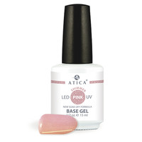 Зображення  Камуфлююча база з шимером Atica Base Gel Pink Shimmer, 15 мл , Об'єм (мл, г): 15, Колір: Pink