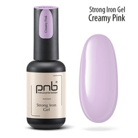 Зображення  Гель полімеризований PNB Strong Iron Gel Creamy Pink, 8 мл, Об'єм (мл, г): 8, Колір: Creamy Pink