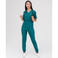 Изображение  Медицинский женский костюм Аризона зеленый р. 44, "БЕЛЫЙ ХАЛАТ" 468-350-924, Размер: 44, Цвет: зеленый