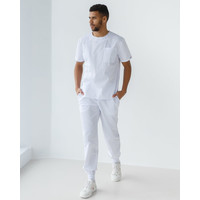 Зображення  Медичний костюм чоловічий Техас білий р. 48, "БІЛИЙ ХАЛАТ" 136-324-677, Розмір: 48, Цвет: білий