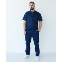 Зображення  Медичний костюм чоловічий Денвер темно-синій +SIZE р. 58, "БІЛИЙ ХАЛАТ" 447-406-679, Розмір: 58, Цвет: темно синій