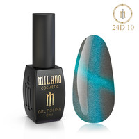 Зображення  Гель-лак Milano Cat Eyes 24D №10 Блакитний, 8 мл, Об'єм (мл, г): 8, Колір: 10
