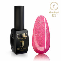 Зображення  Гель-лак Milano Glame Miracle №01, 8 мл, Об'єм (мл, г): 8, Колір: 01