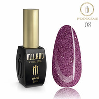 Зображення  База для гель лаку Milano Base Phoenix №08, 8 мл, Об'єм (мл, г): 8, Колір: 08