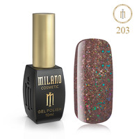 Зображення  Гель лак Milano Palette 10 №203 Антрацитовий шик, 10 мл, Об'єм (мл, г): 10, Колір: 203