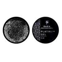 Зображення  Гель для дизайну Saga Platinum Paint №01 чорний, 5 мл, Об'єм (мл, г): 5, Колір: 01