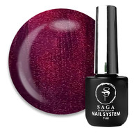 Зображення  Гель-лак Saga Glow Cat №01 темний виноградно-сливовий, 9 мл, Об'єм (мл, г): 9, Колір: 01
